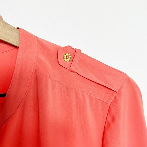 Calvin Klein Orange Women Long Sleeve Size Medium Top with Stains - Picture 2 of 9